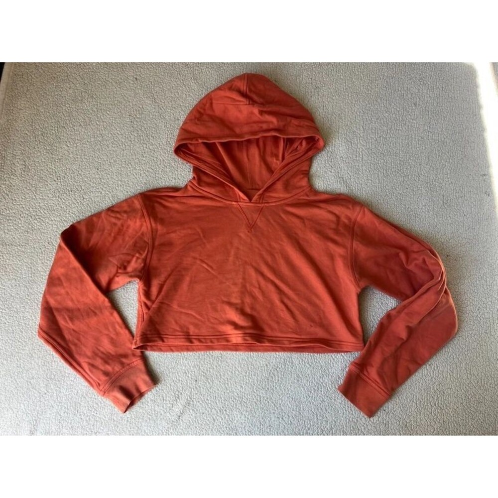 Lululemon All Yours Cropped Hoodie Orange Womens Medium